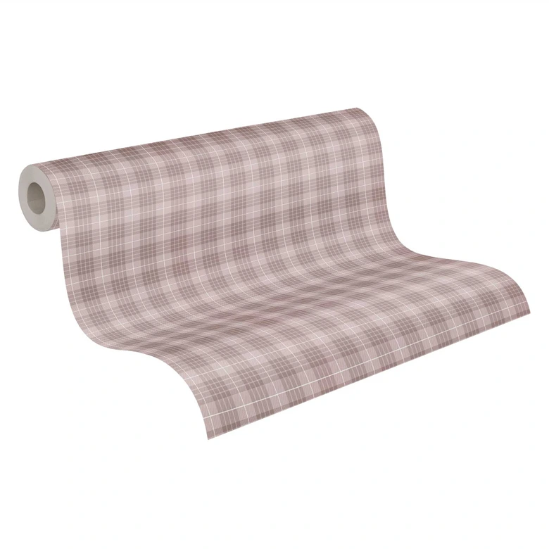 Vliestapete karriert im Retro-Look Weiß Grau - Vintage Karo-Tapete modern 