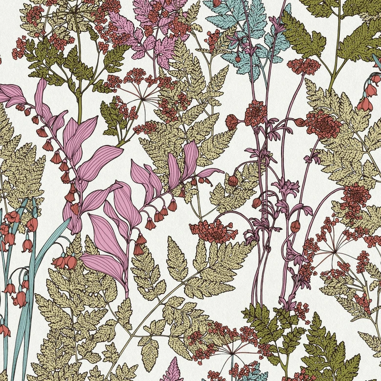 Architects Paper Vliestapete Floral Impression Blumentapete floral bunt, grün, blau, rosa, creme 