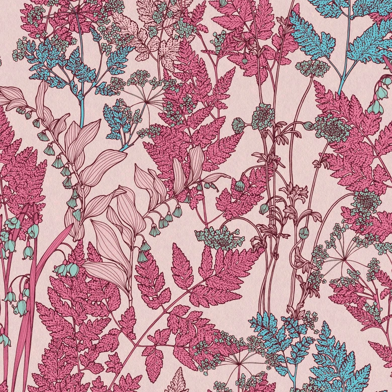 Architects Paper Vliestapete Floral Impression Blumentapete floral rosa, rot, blau, braun, grün 