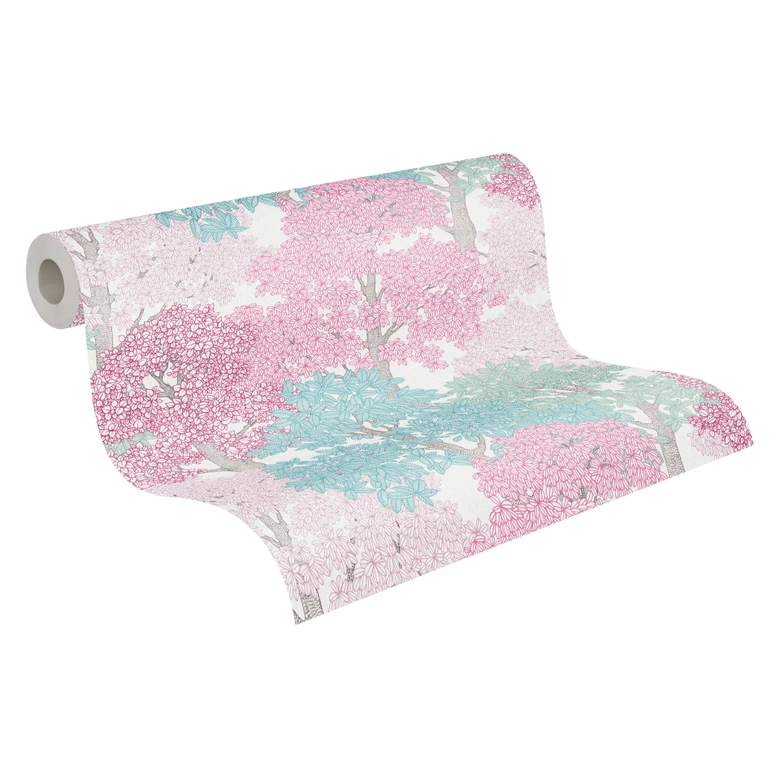 Architects Paper Floral Impression - Papier peint intissé de forêt, rose 