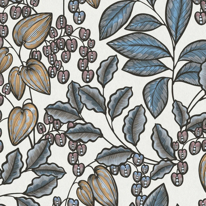 Architects Paper Vliestapete Floral Impression Blumentapete floral blau, weiß, gelb, schwarz 