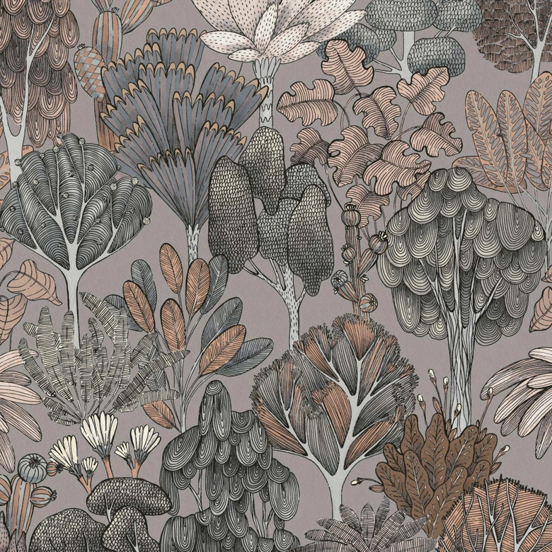 Architects Paper Floral Impression - Papier peint intissé jungle, gris 