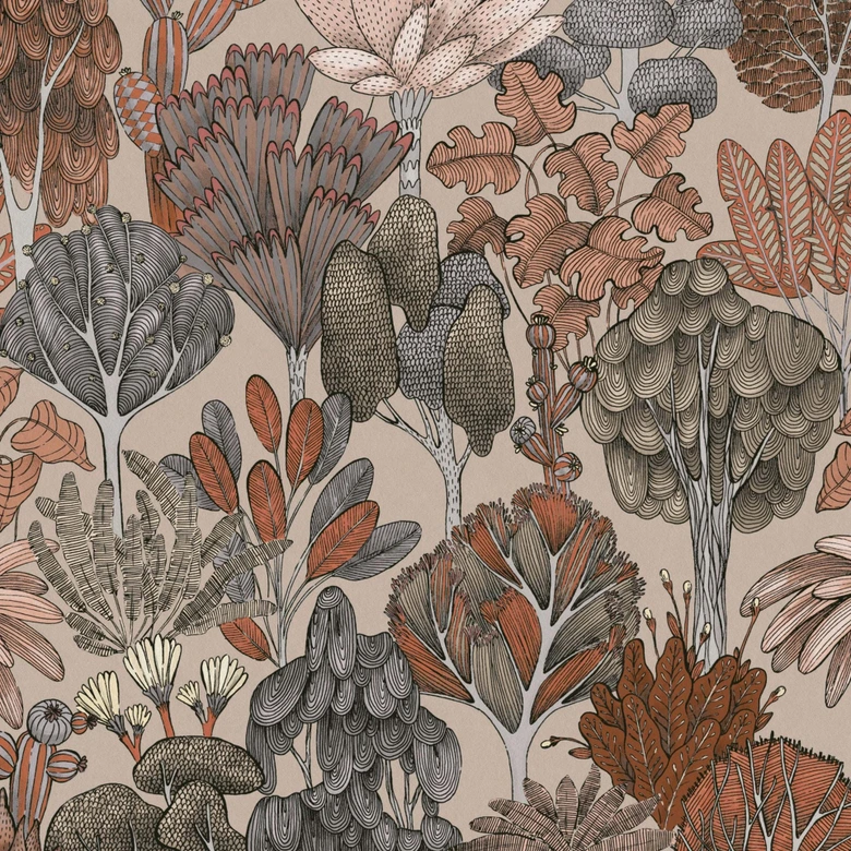 Architects Paper Floral Impression - Papier peint intissé jungle, beige 
