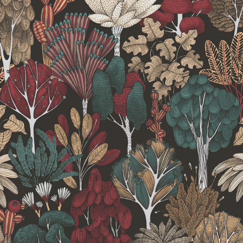 Architects Paper Floral Impression - Papier peint intissé jungle, noir 