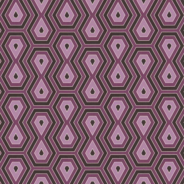 Architects Paper Vliestapete Jungle Chic Retrotapete geometrisch lila, schwarz 