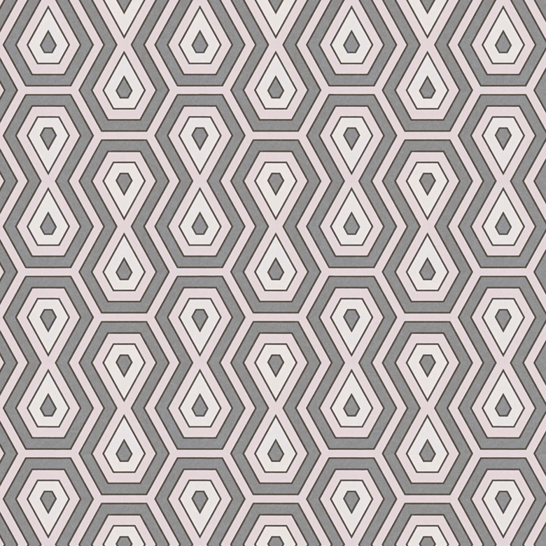 Architects Paper Vliestapete Jungle Chic Retrotapete geometrisch rosa, grau, weiß 