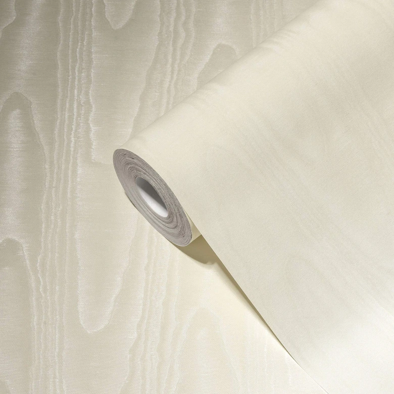 Unit wallpaper in cream A.S. Creation non-woven wallpaper with light structure living room 