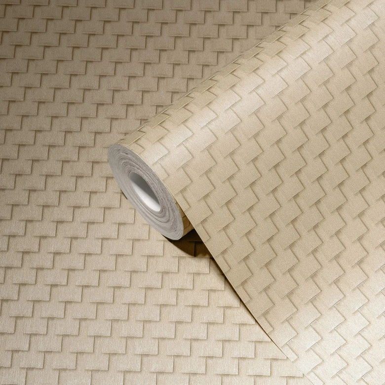 A.S. Creation non-woven tapet i beige og bronze ensfarvet tapet 