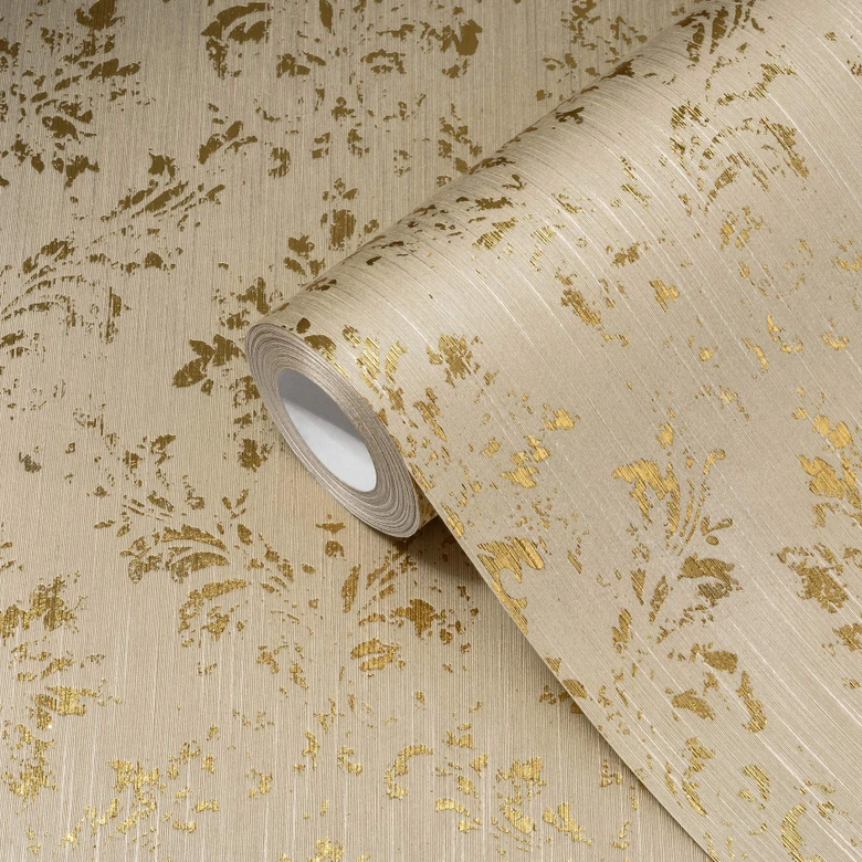Architects Paper Textiltapete Metallic Silk Barocktapete mit Ornamenten beige, metallic 
