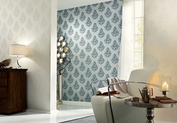 Architects Paper Vliestapete Nobile Barocktapete mit Ornamenten blau, metallic 