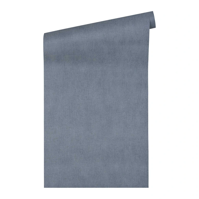 Glossy blue plain wallpaper - non-woven fabric-look wallpaper  