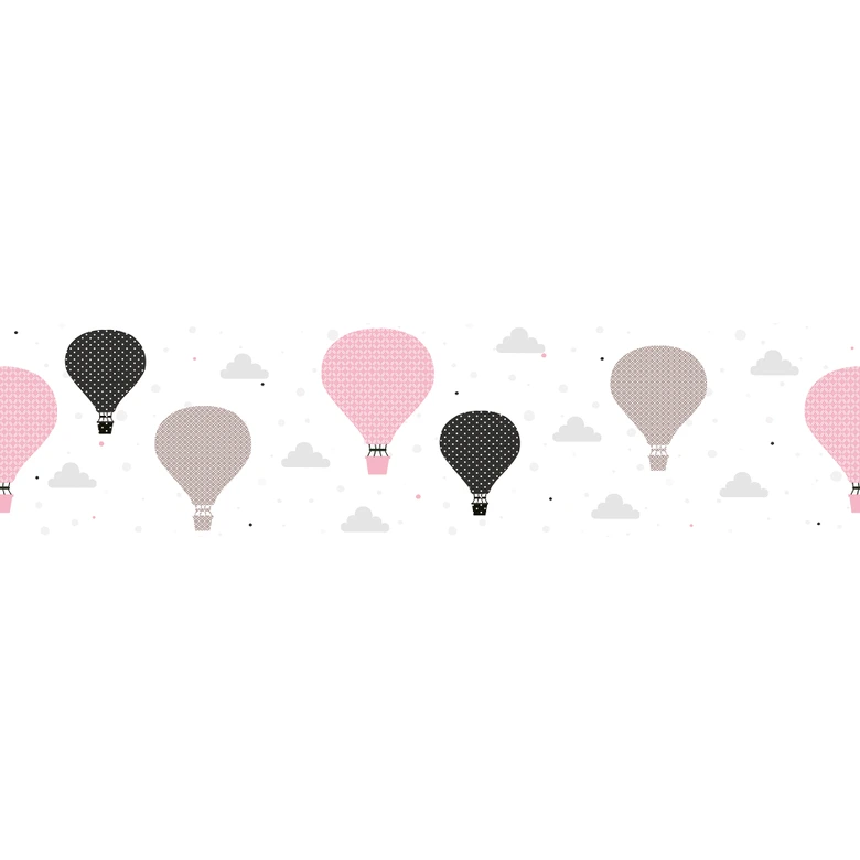 Lovely Kids selbstklebende Kinderzimmer Bordüre Cloud Balloons mit Heißluftballoons 