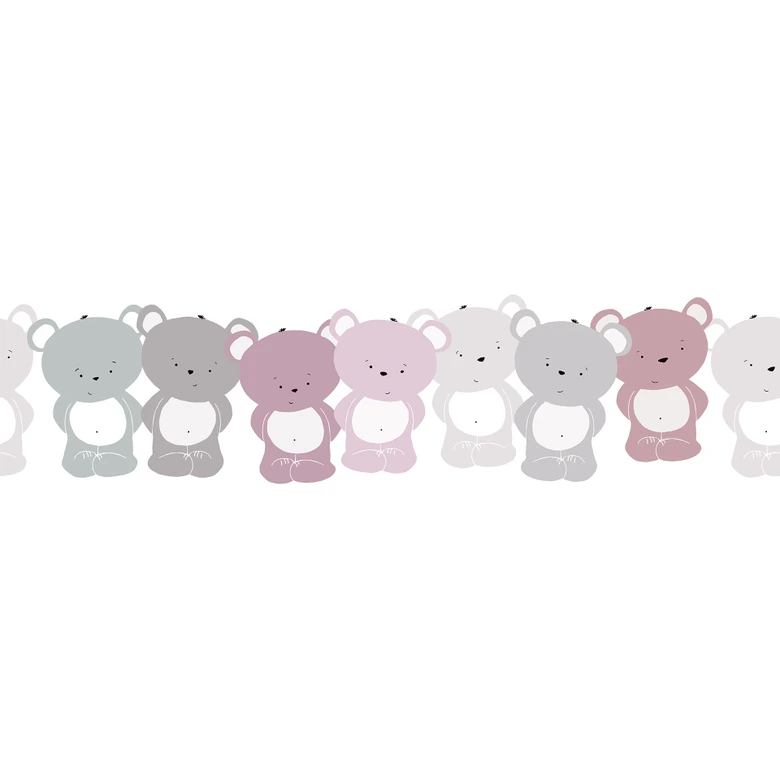 Lovely Kids selbstklebende Kinderzimmer Bordüre Cute Bears mit niedlichen Bären 