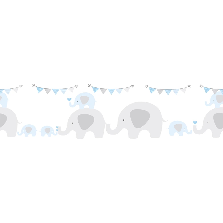 Lovely Kids selbstklebende Kinderzimmer Bordüre Elephant Party mit süßen Elefanten 