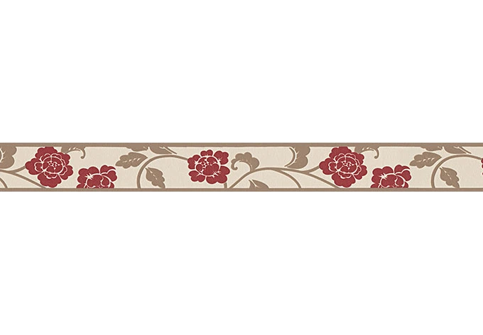 A.S. Création Bordüre Only Borders Borte mit Rosen floral selbstklebend beige, braun, rot 