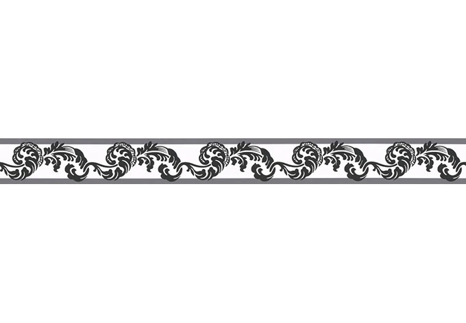 A.S. Création Bordüre Only Borders Borte mit Ornamenten barock selbstklebend schwarz, weiß 