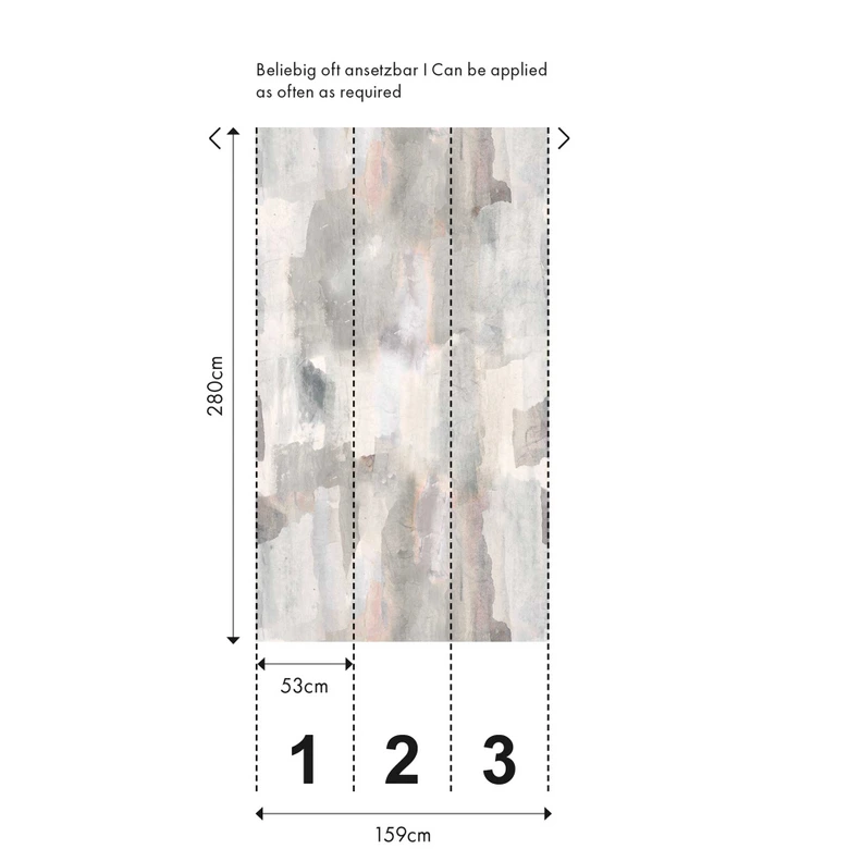 Fotobehang in beige grijs - design behang in aquarel look - Vliesbehang 