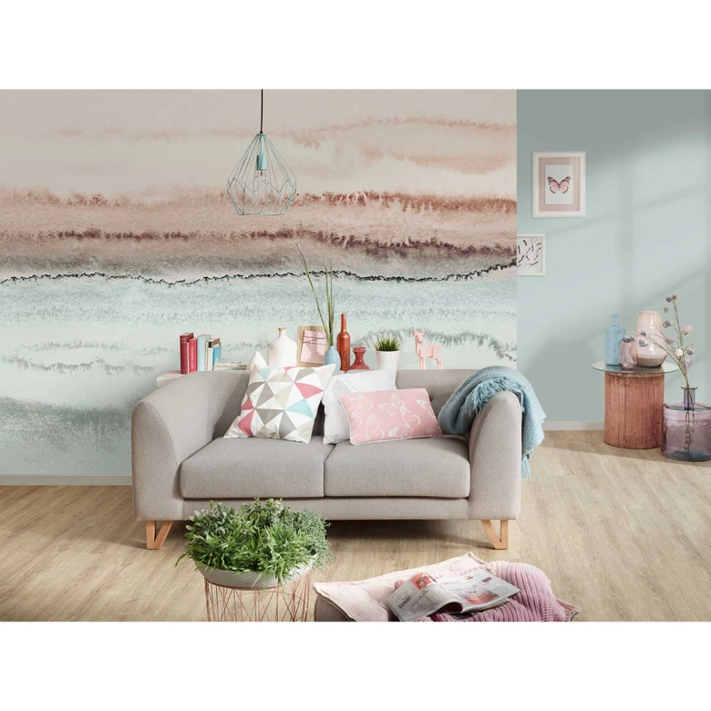 Livingwalls Fototapete ARTist Within the Tides Gezeiten beige, grau, weiß 