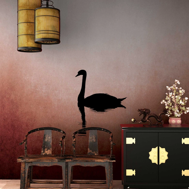 Livingwalls Fotobehang ARTist Kubistika - Swan Lake 
