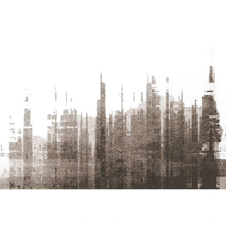 Fototapete Atelier 47 Skyline Artwork Stadt - Architects Paper  
