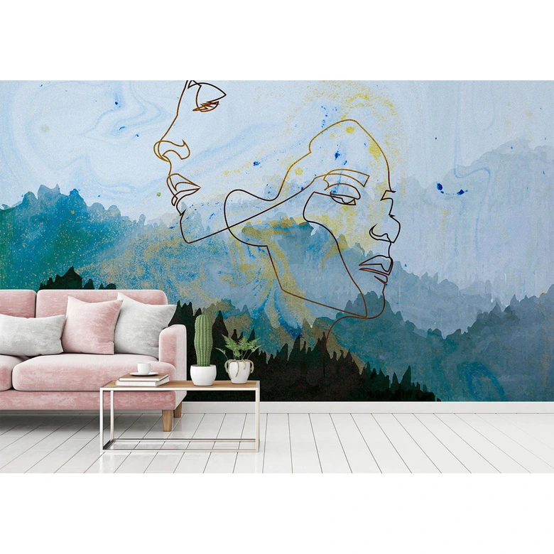 Fototapete Atelier 47 Golden Outline Wald - Architects Paper  