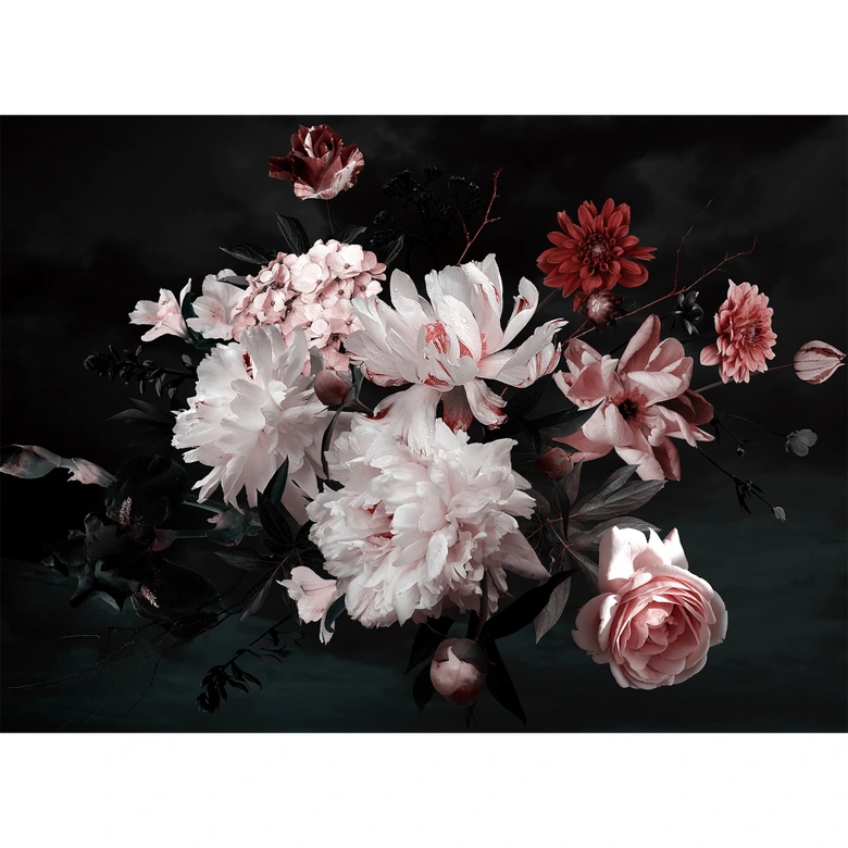 photo wallpaper Designwalls in white and pink non-woven wallpaper BunchofFlower roses  