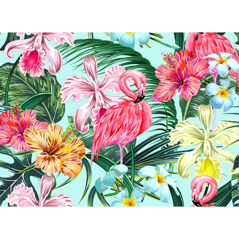 Livingwalls Fotobehang Designwalls Flamingo Art 