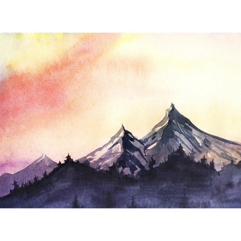 foto tapet designwalls i grå og gul non-woven tapet Mountain Paint natur 0 