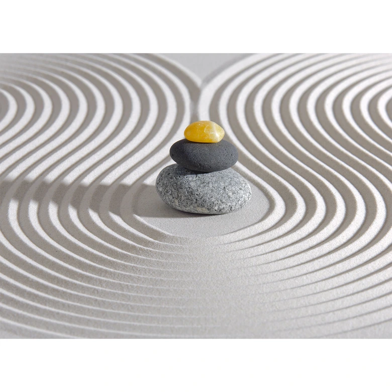 Yellow and grey non-woven wallpaper Designwalls Hot Stone Spa stone look beach wallpaper 