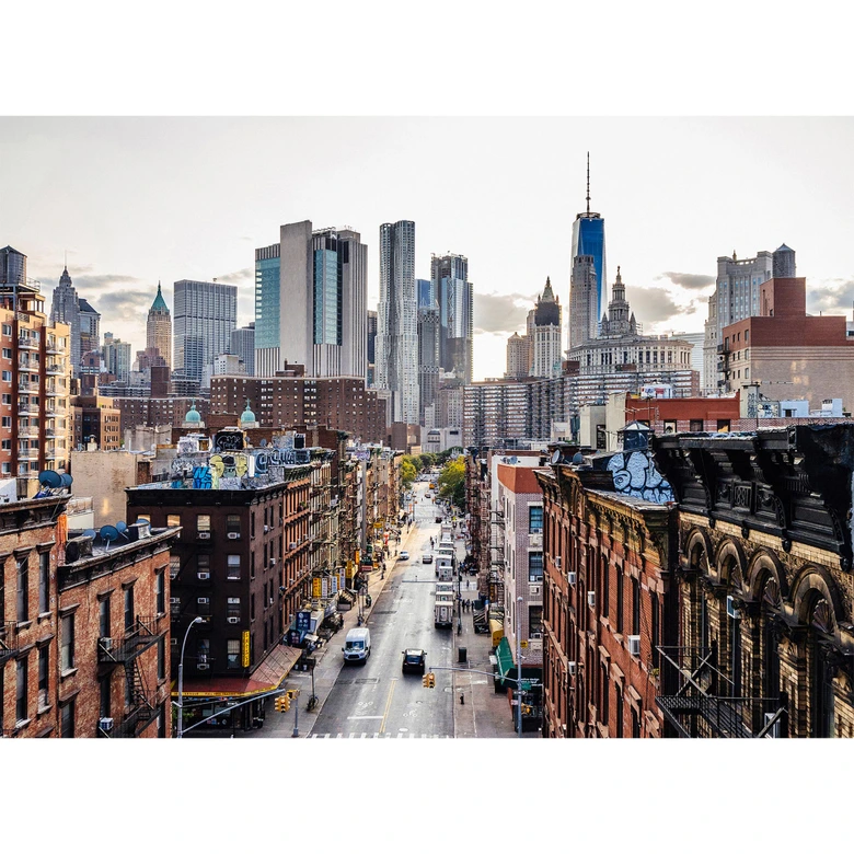 non-woven wallpaper New York Views New York photo wallpaper Designwalls in brown and grey  