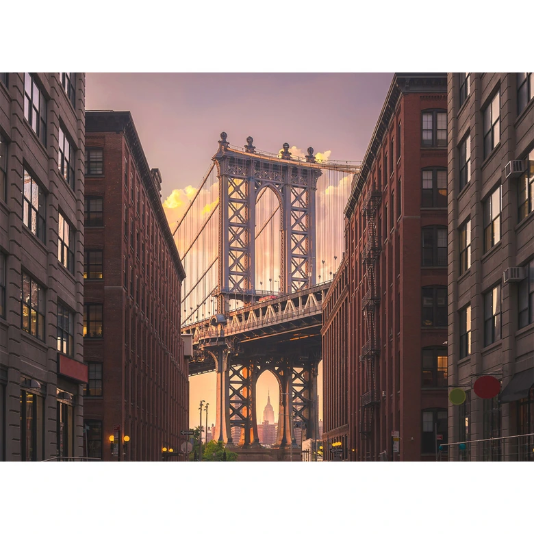 non-woven wallpaper BrooklynBridge Bridge New York photo wallpaper Designwalls in brown and grey  