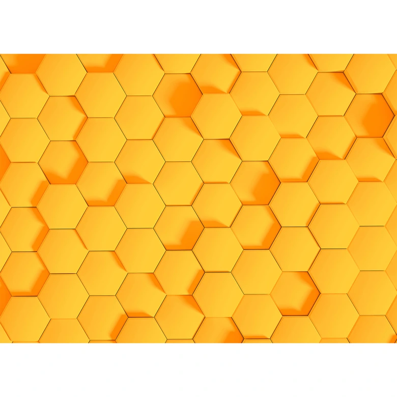 orange non-woven wallpaper Designwalls Honeycomb  