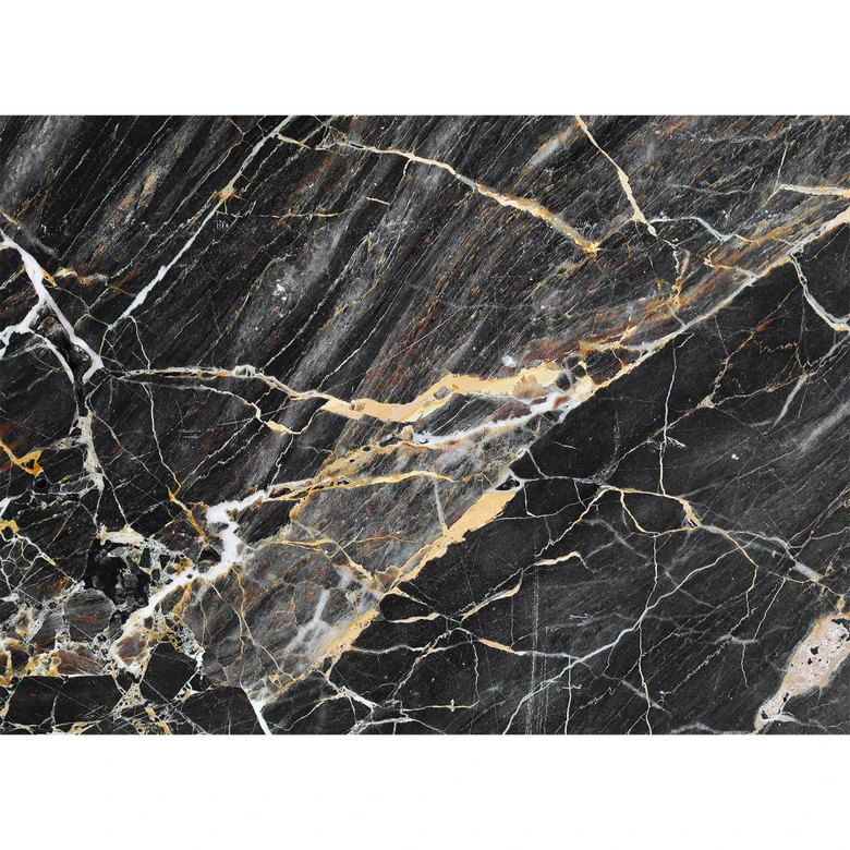 Livingwalls Fototapete Designwalls Black Gold Marble in Marmoroptik 
