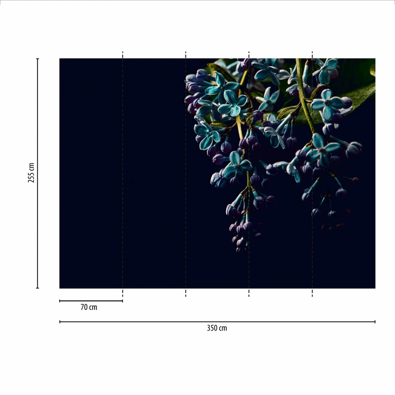 Fototapete Blumen DarkFlowers2 in schwarz lila - Vliestapete Designwalls 2 - 2,55 x 3,5 m 