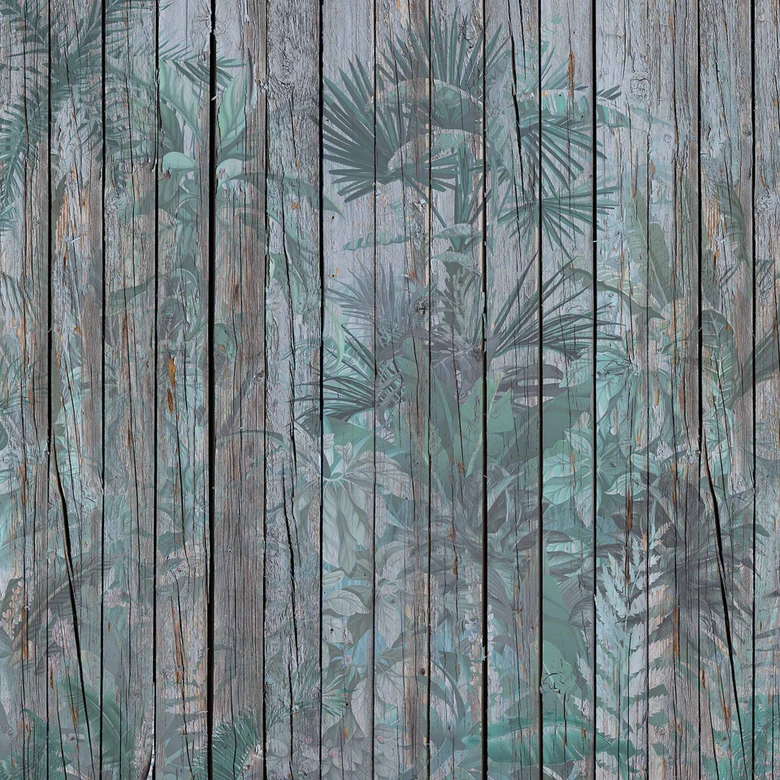 Fototapete Holztapeten LeavesOnWall in grau braun - Vliestapete Designwalls 2 - 2,55 x 3,5 m 