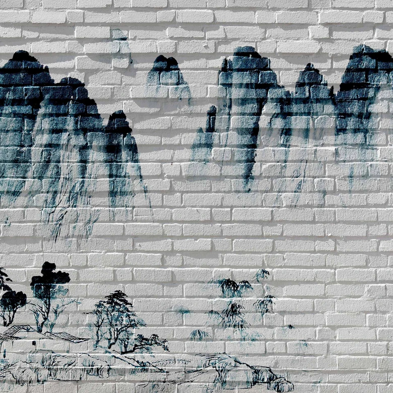 Fototapeta MountainWall w kolorze szaro-białym - włóknina Designwalls 2 - 2,55 x 3,5 m 