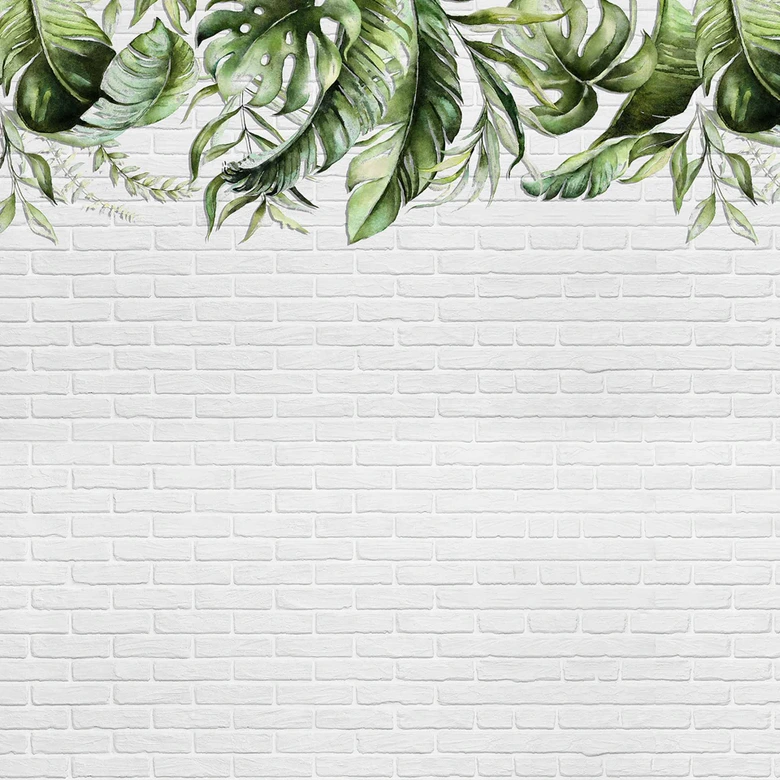 WatercolorLea2 planten behang in grijs groen - vliesbehang Designwalls 2 - 2,55 x 3,5 m 