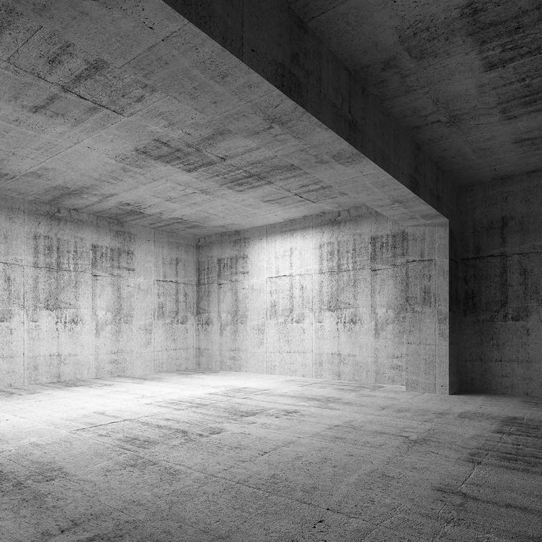 Fototapete Betonoptik ConcreteRoom in grau weiß - Vliestapete Designwalls 2 - 2,55 x 3,5 m 
