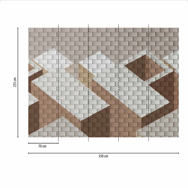 Geometric GraphicTiles2 grijs beige - vliesbehang Designwalls 2 - 2,55 x 3,5 m 