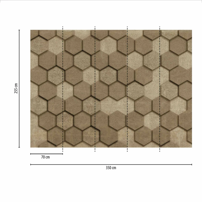 Geometrisk GraphicBlocks2 beige brun - non-woven tapet Designwalls 2 - 2,55 x 3,5 m 
