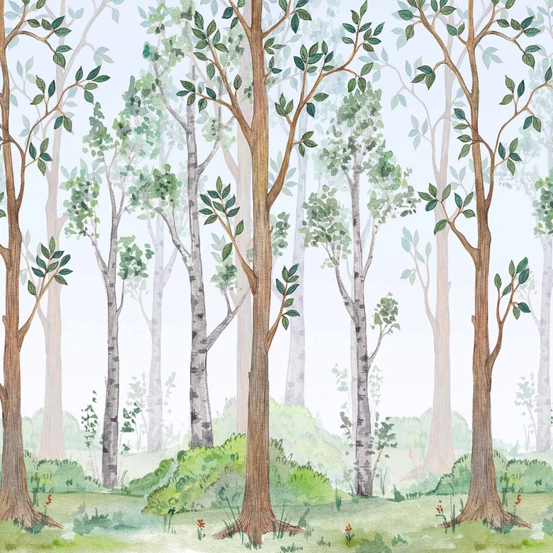Fototapete Blumen Forest in grau braun - Vliestapete Designwalls 2 - 2,55 x 3,5 m 