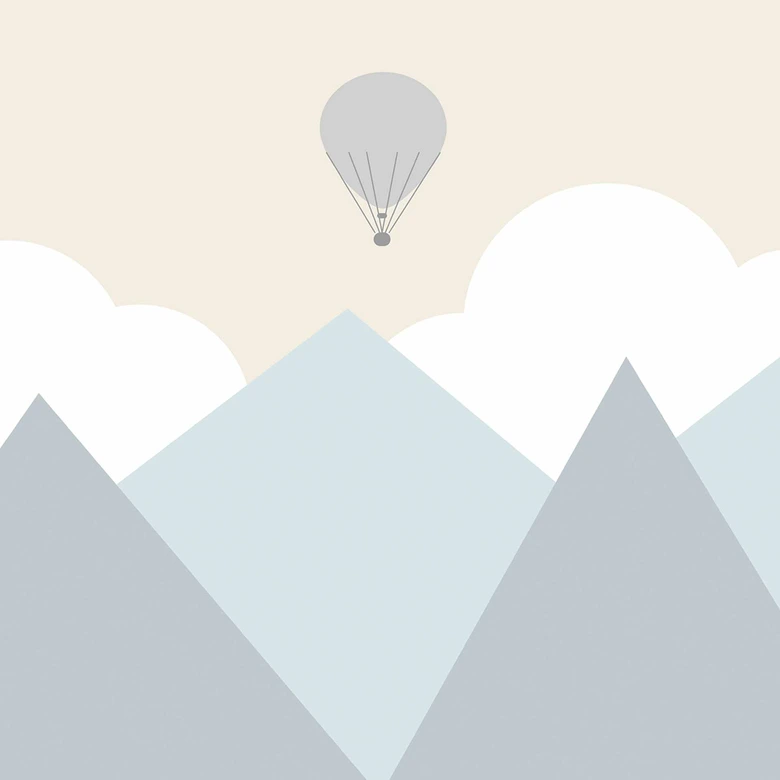 KidsMountains3 bergstapet i grönt vitt - Fototapet i non-woven Designwalls 2 - 2,55 x 3,5 m 