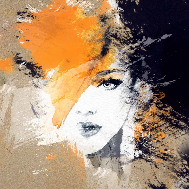 Fototapete Kunst ArtisticFace in beige schwarz - Vliestapete Designwalls 2 - 2,55 x 3,5 m 