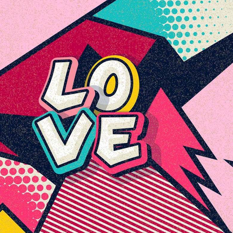 Fototapete Retro PopUpLove in rosa türkis - Vliestapete Designwalls 2 - 2,55 x 3,5 m 