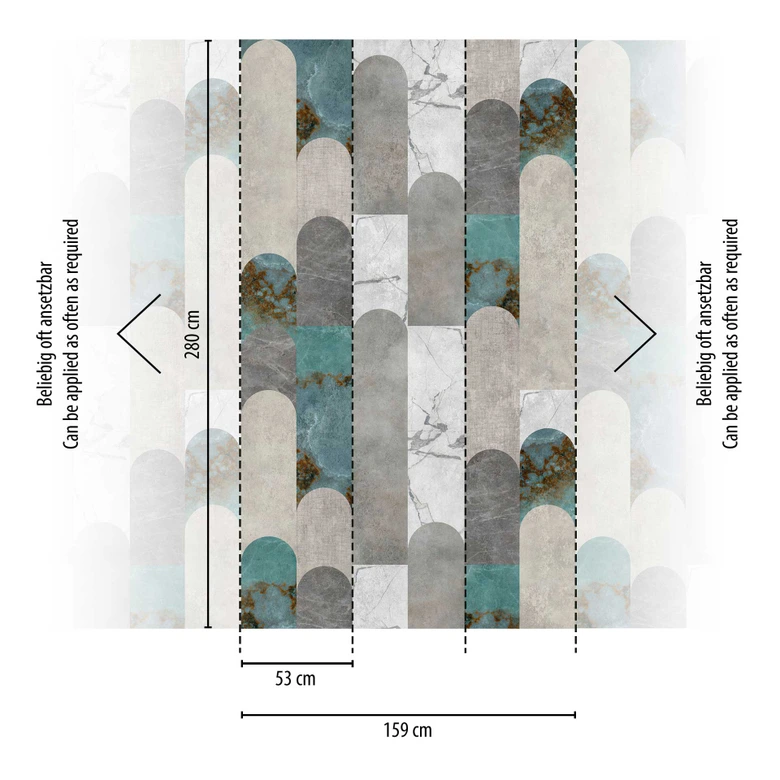 Fotomural geométrico azul grisáceo - papel pintado tejido-no tejido moderno - papel pintado art deco 