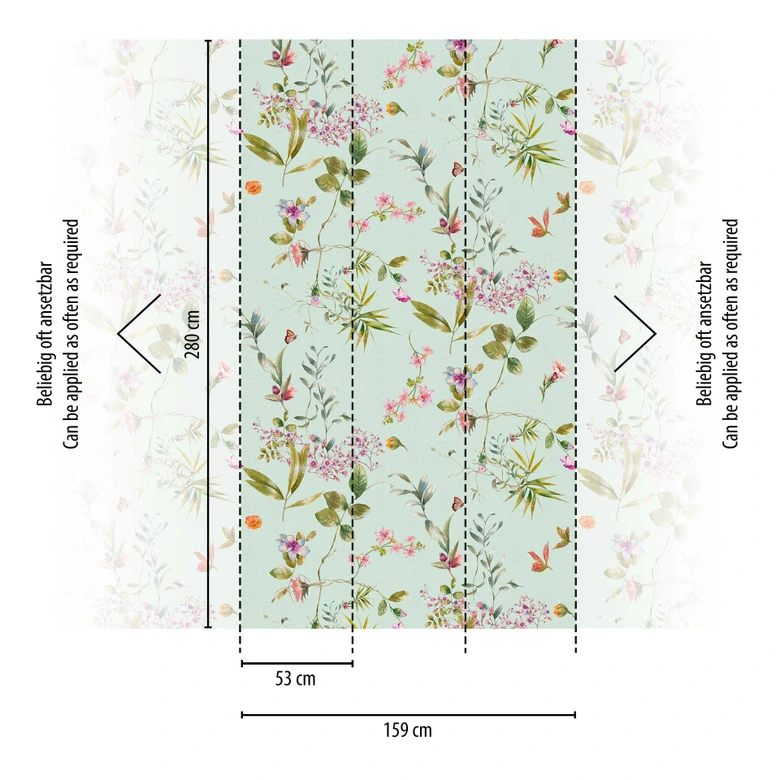 Mint green floral wallpaper 