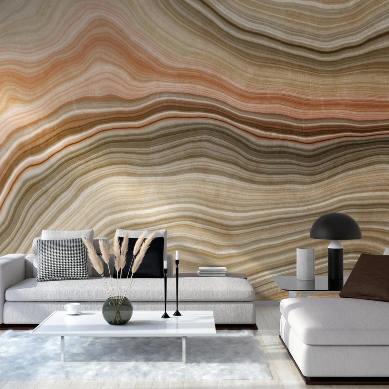 Livingwalls Marmortapete Metropolitan Stories THE WALL Vliestapete beige, orange, grün 