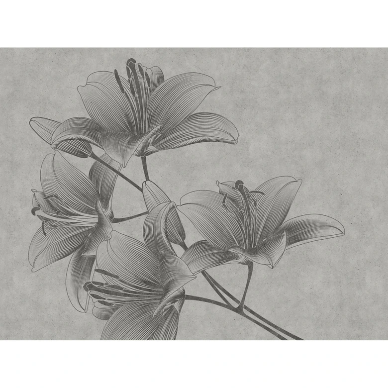 Livingwalls Blumentapete Metropolitan Stories THE WALL Vliestapete floral grau 