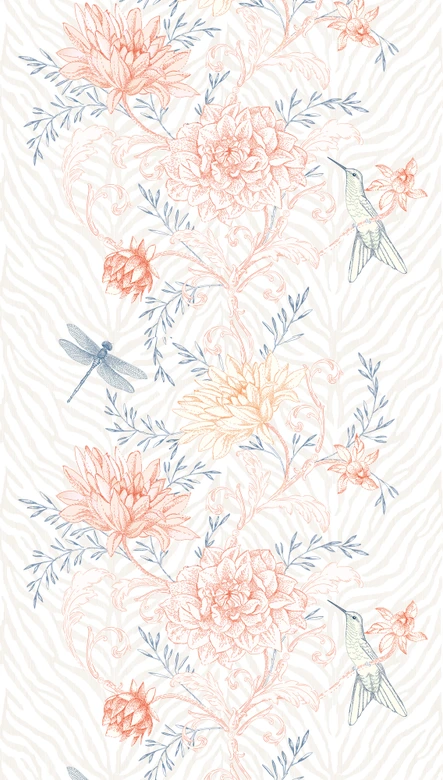 Fototapete Blumen bunt orange - Vliestapete Blumen Pflanzen Livingwalls - matt und glatt 