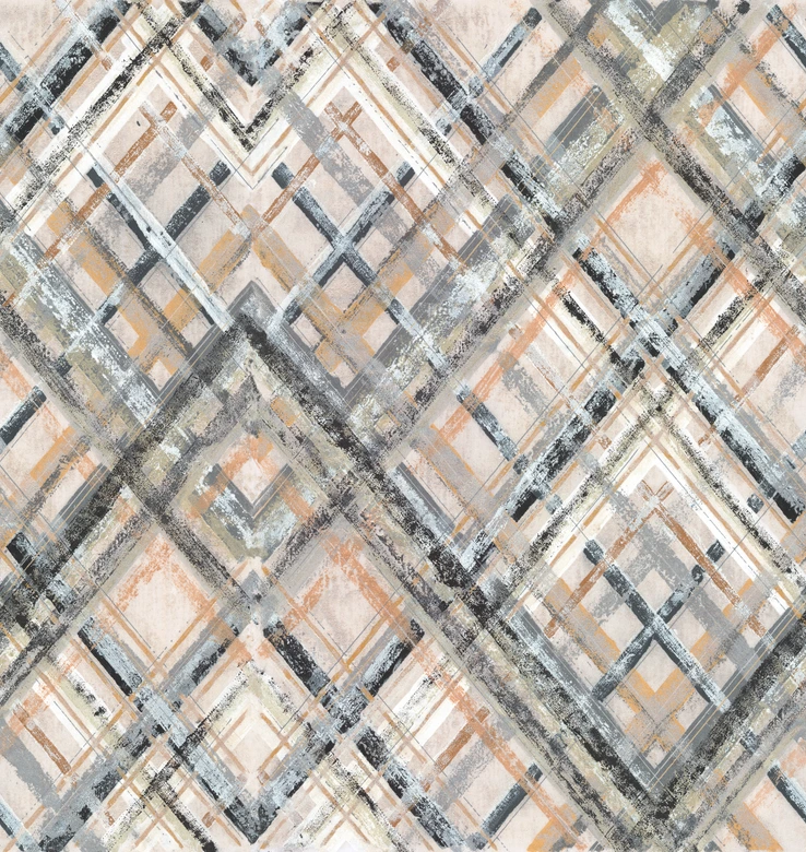 Fototapete Karo grau beige - Vliestapete kariert Kunst Livingwalls - matt und glatt 